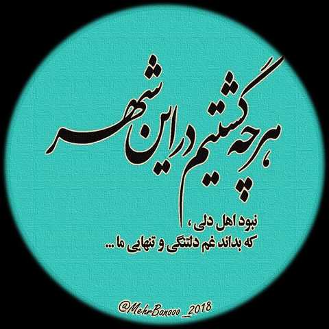 فارسی هر چه گشتیم در این شهر نبود اهل دلی